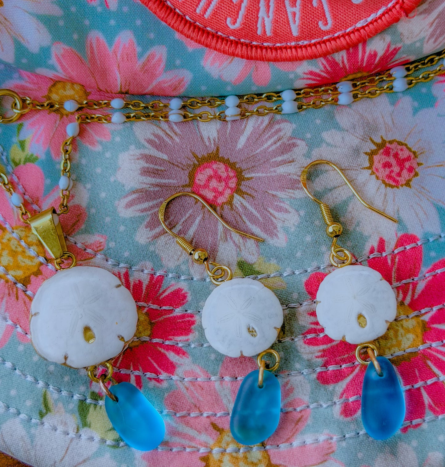 The Lindsey Set - Sand Dollar- Sea Glass Set