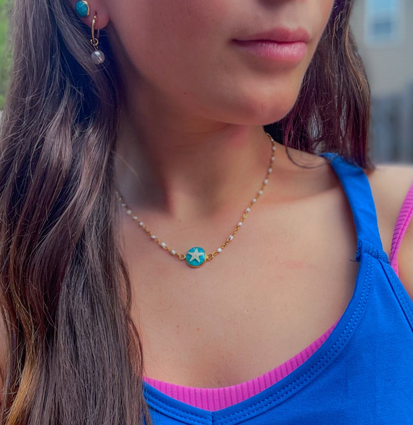 The Juliana Choker - Turquoise Starfish Necklace